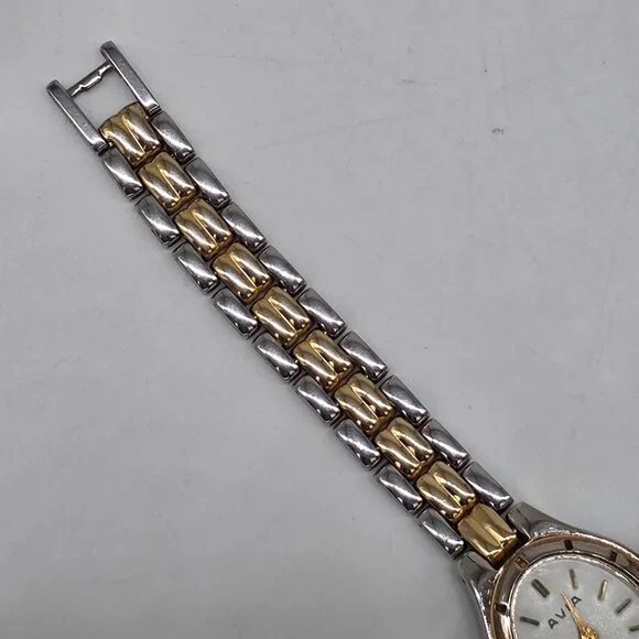 Ava Womens Quartz Watch Two-Tone Gold Silver Band Japan Movement Working - Picture 6 of 12